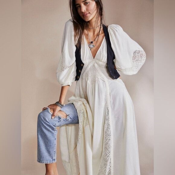 Free People Dresses & Skirts - Free People Southwest Lace Maxi Dress Size Small